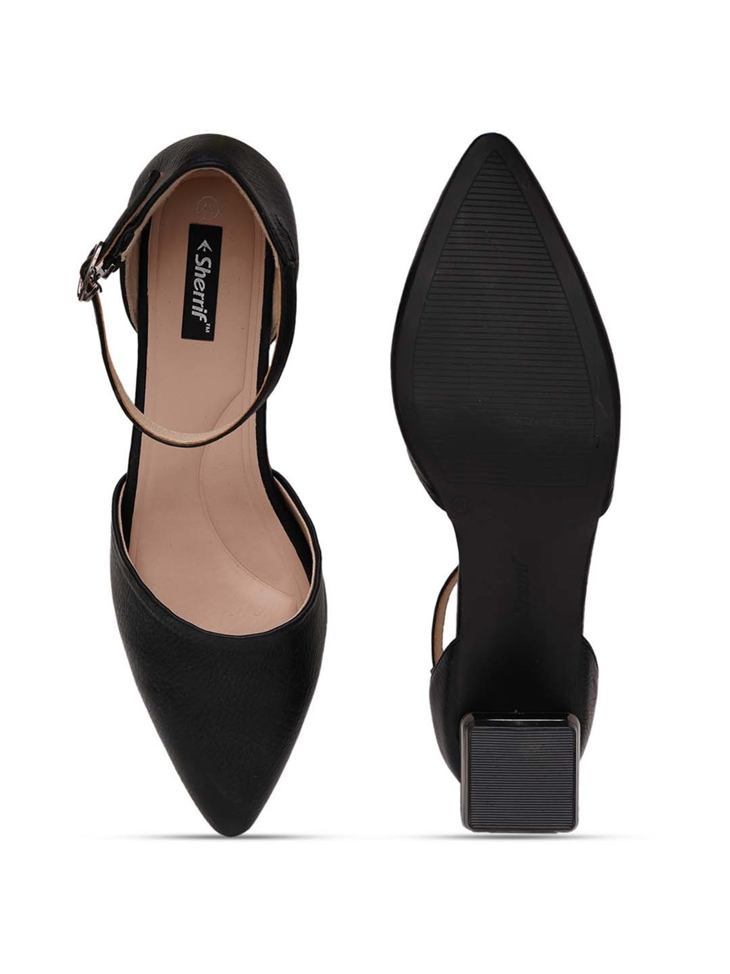 Sherrif Women's Black Ankle Strap Sandals