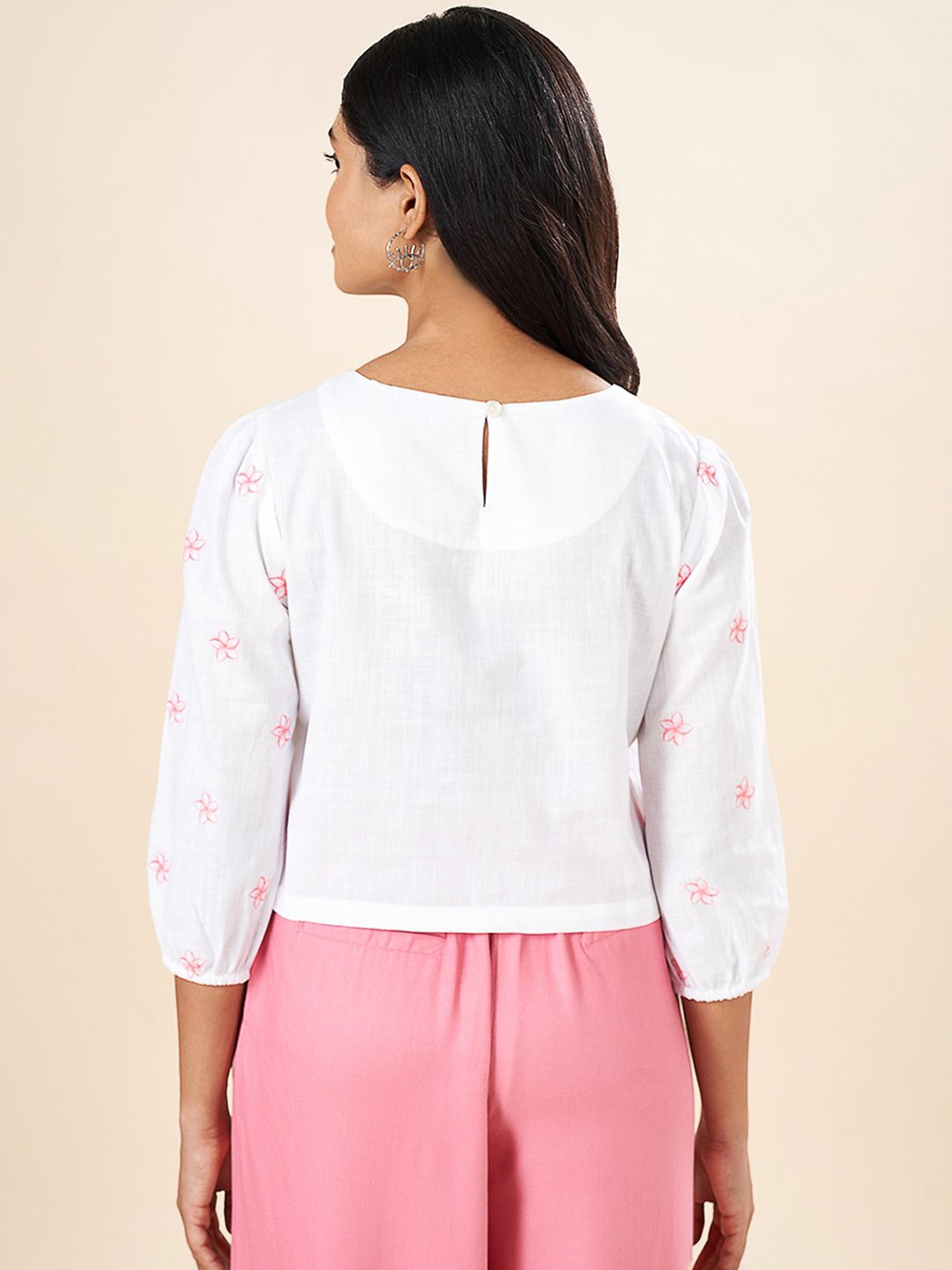 Akkriti by Pantaloons White Embroidered Top