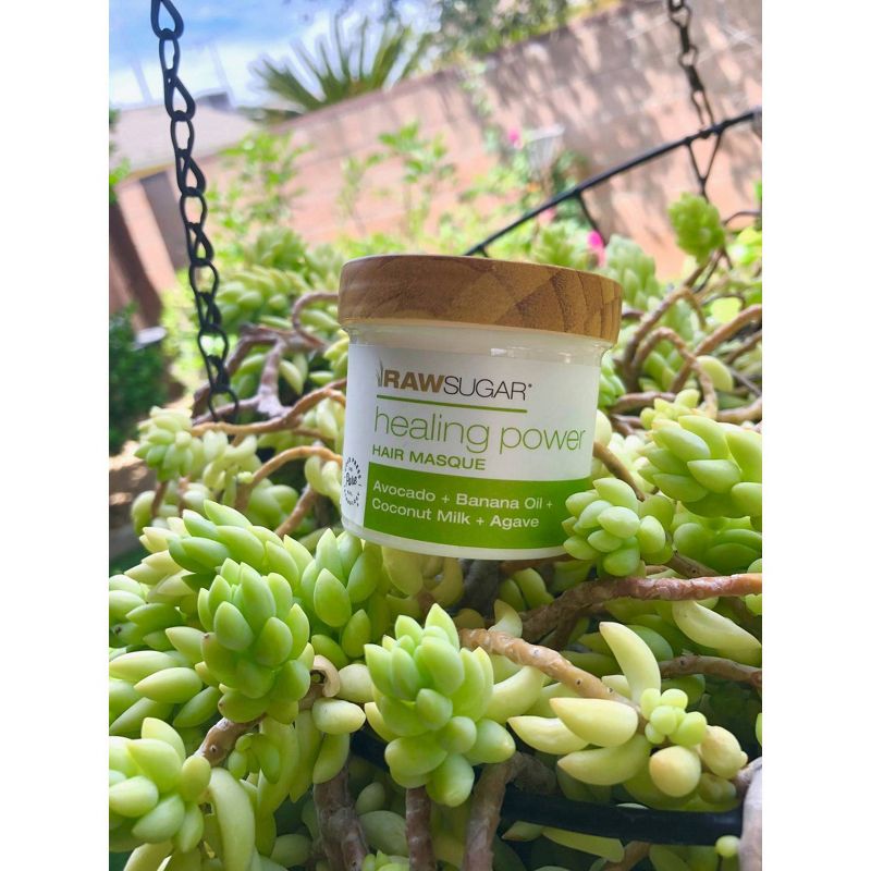 Raw Sugar Healing Power Hair Masque Avocado Oil + Banana + Coconut Milk + Agave - 2.5oz