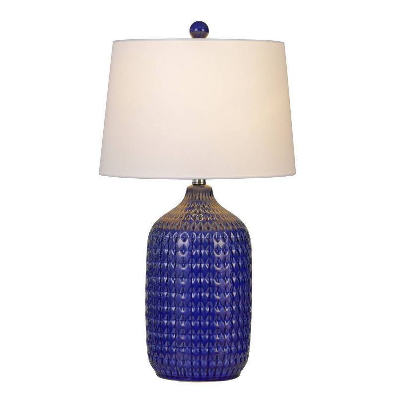 27" Adelaide Ceramic Table Lamp with Taper Drum Hardback Shade Royal Blue - Cal Lighting