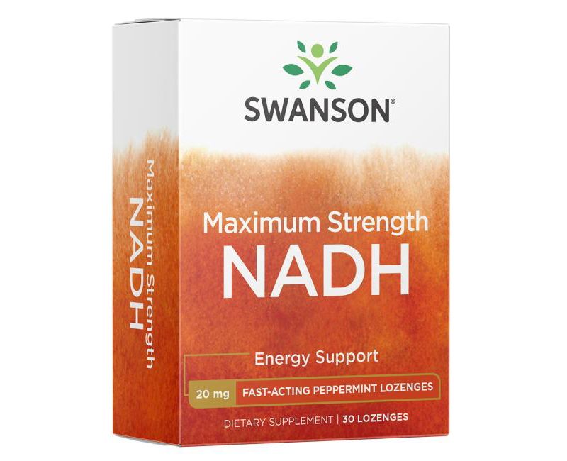 Swanson Maximum Strength Nadh Fast-acting 20 mg 30 Lozenges.