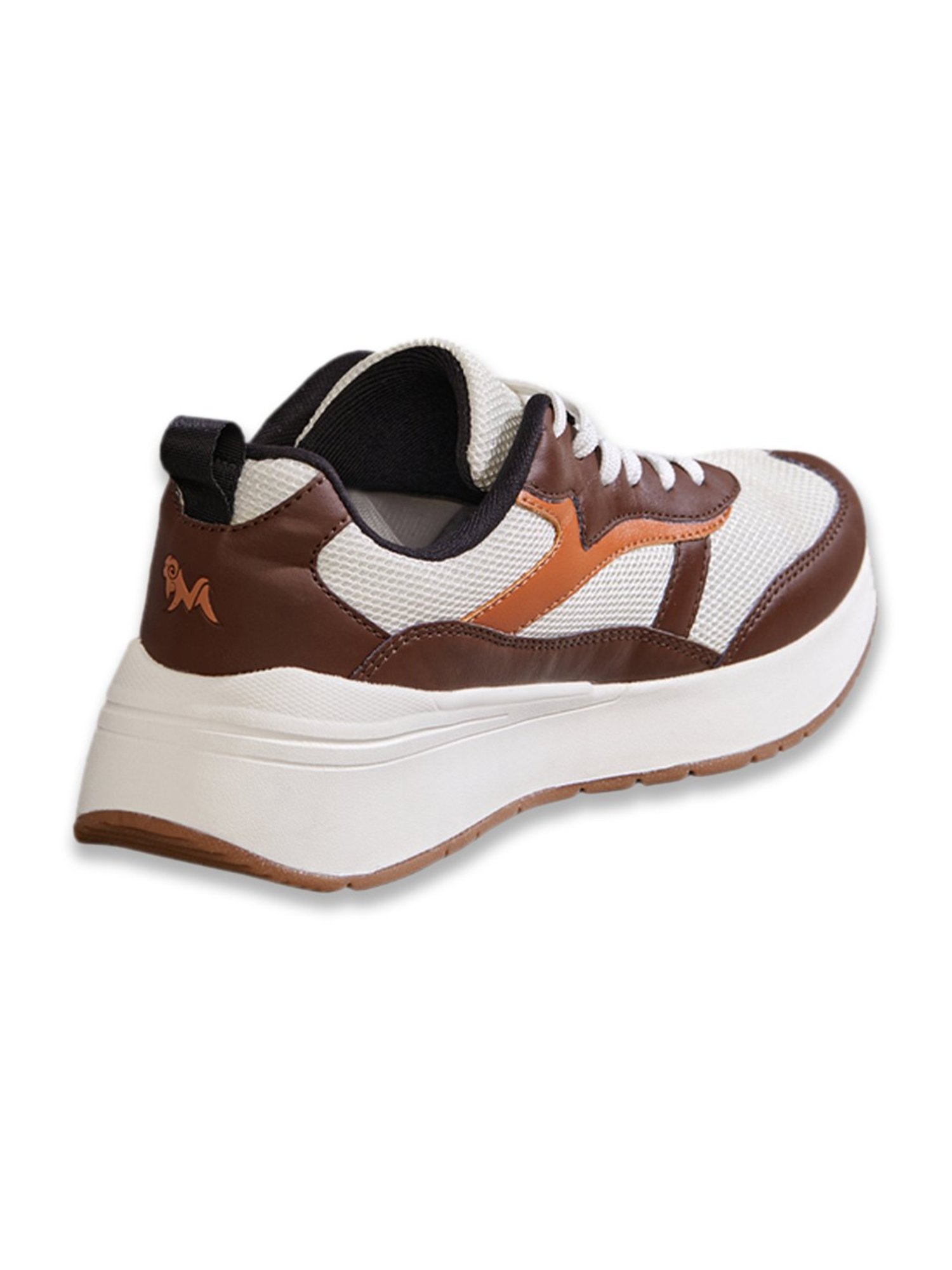 Neemans Men's Cosmo Off White & Brown Running Shoes