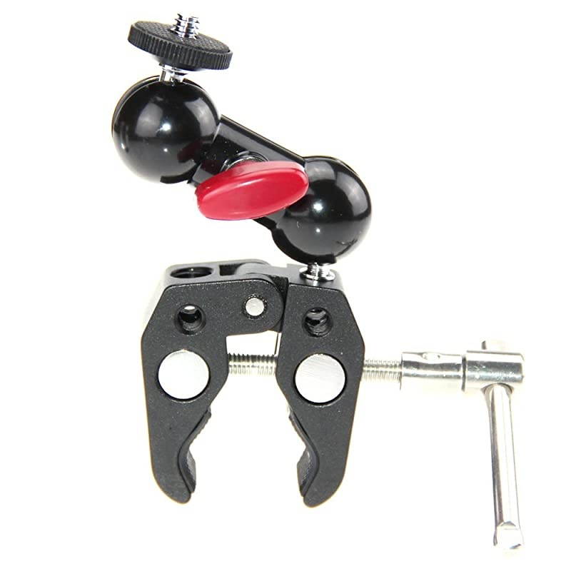 Pole Clamp Mount with Super Clamp and 360 Degree Rotating Mini Ball Head for Mini 7quot8quot Monitor