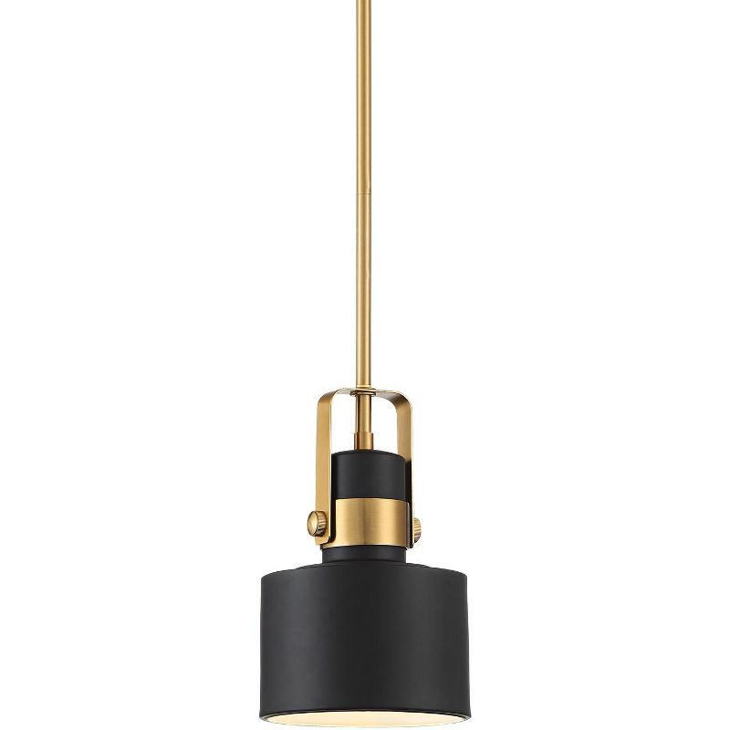 Barnes and Ivy Black Burnished Brass Mini Pendant Light 6 1/2" Wide Modern Fixture for Kitchen Island Dining Room