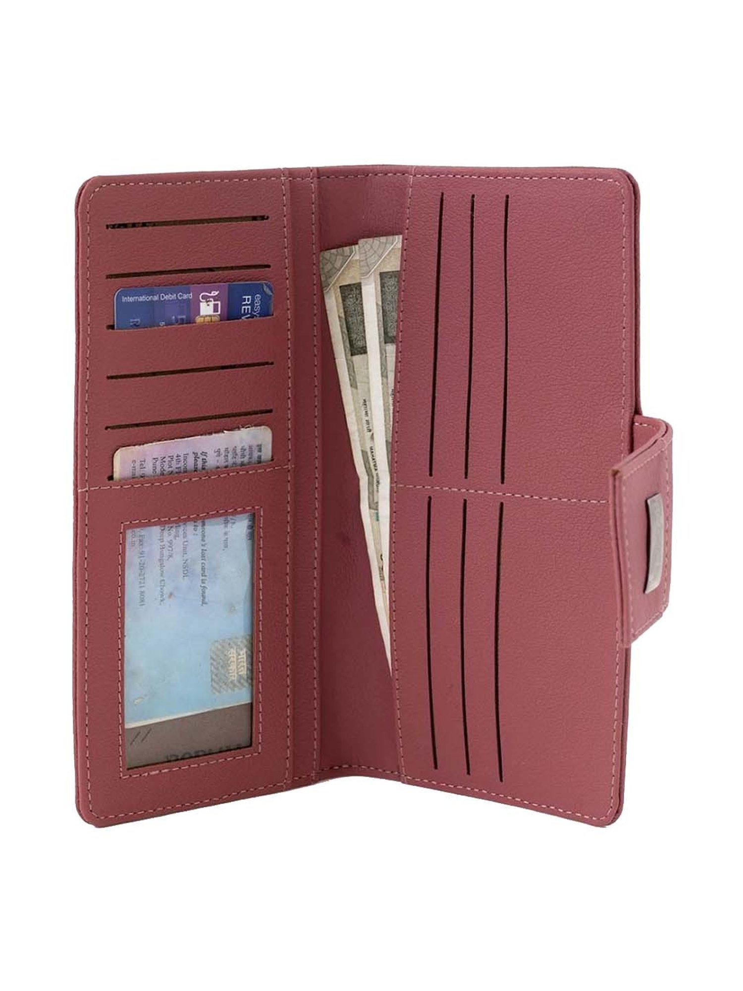 REDVALE Pink Solid Bi-Fold Wallet for Women