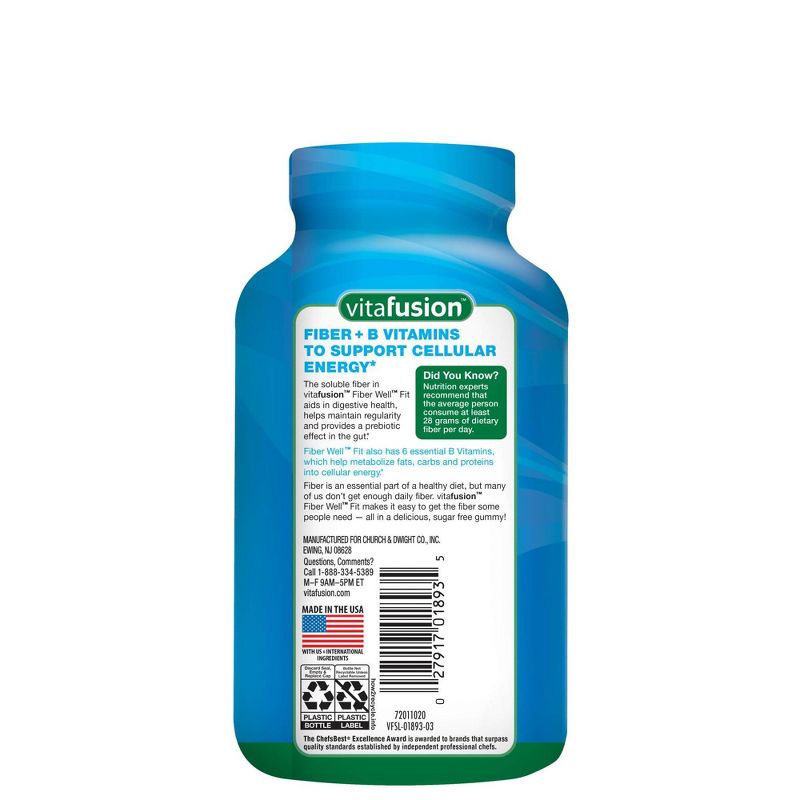 Vitafusion Fiber Well Fit Gummies - Peach, Strawberry & Berry - 90ct