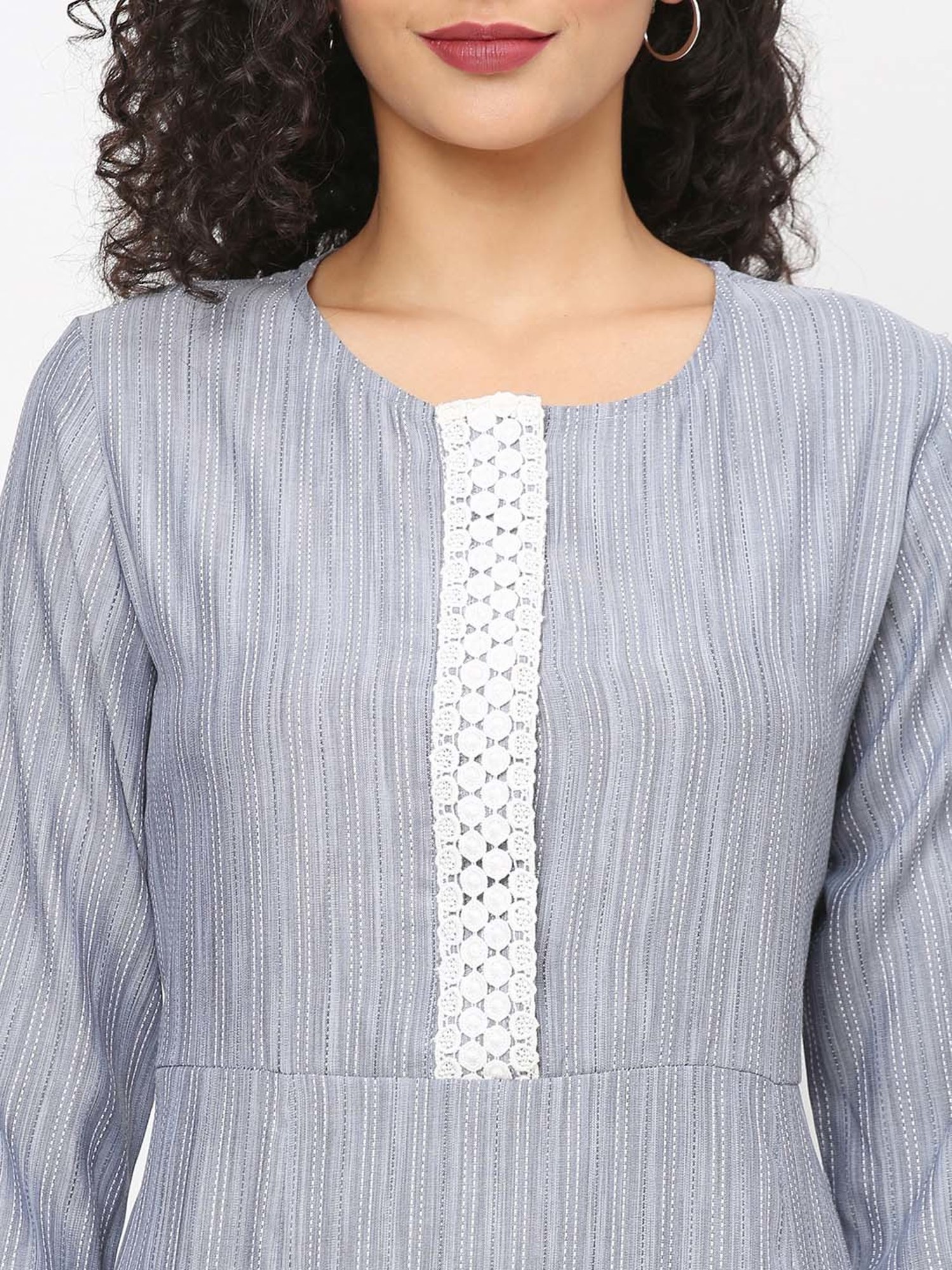 Fusion Beats Blue A Line Kurta