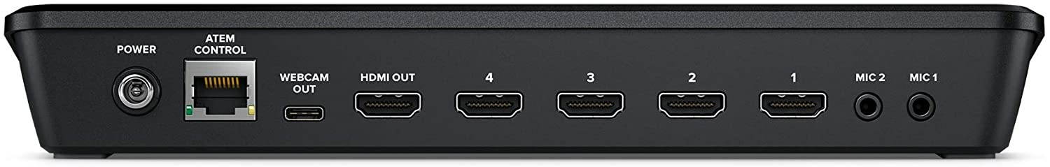 Blackmagic Design ATEM Mini HDMI Live Stream Switcher Starter Bundle with 6&rsquo; HDMI Cable, 7&rsquo; Cat5e Cable, and 5-Pack of Solid Signal Cable Ties (SWATEMMINI)