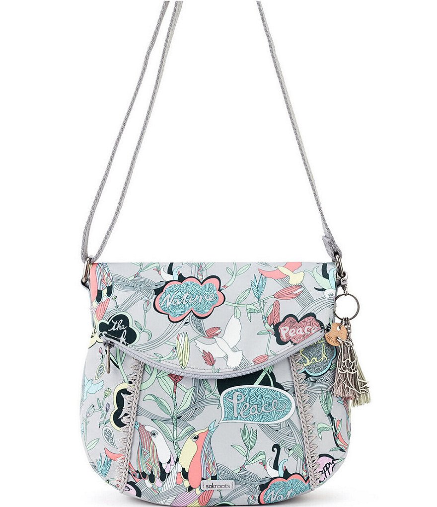 Sakroots Artist Circle Floral Foldover Crossbody Bag