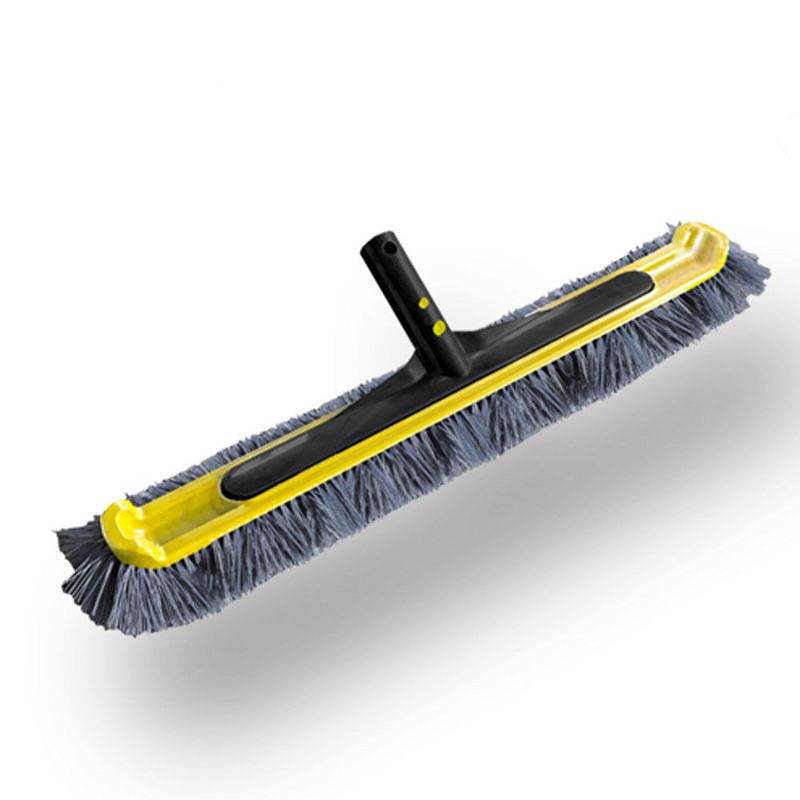 JED Pool Tools 70-279 Commercial Wide Reach In Ground Swimming Pool Nylon Bristle Brush with Enameled Aluminum EX Clip Handle, 20 Inch