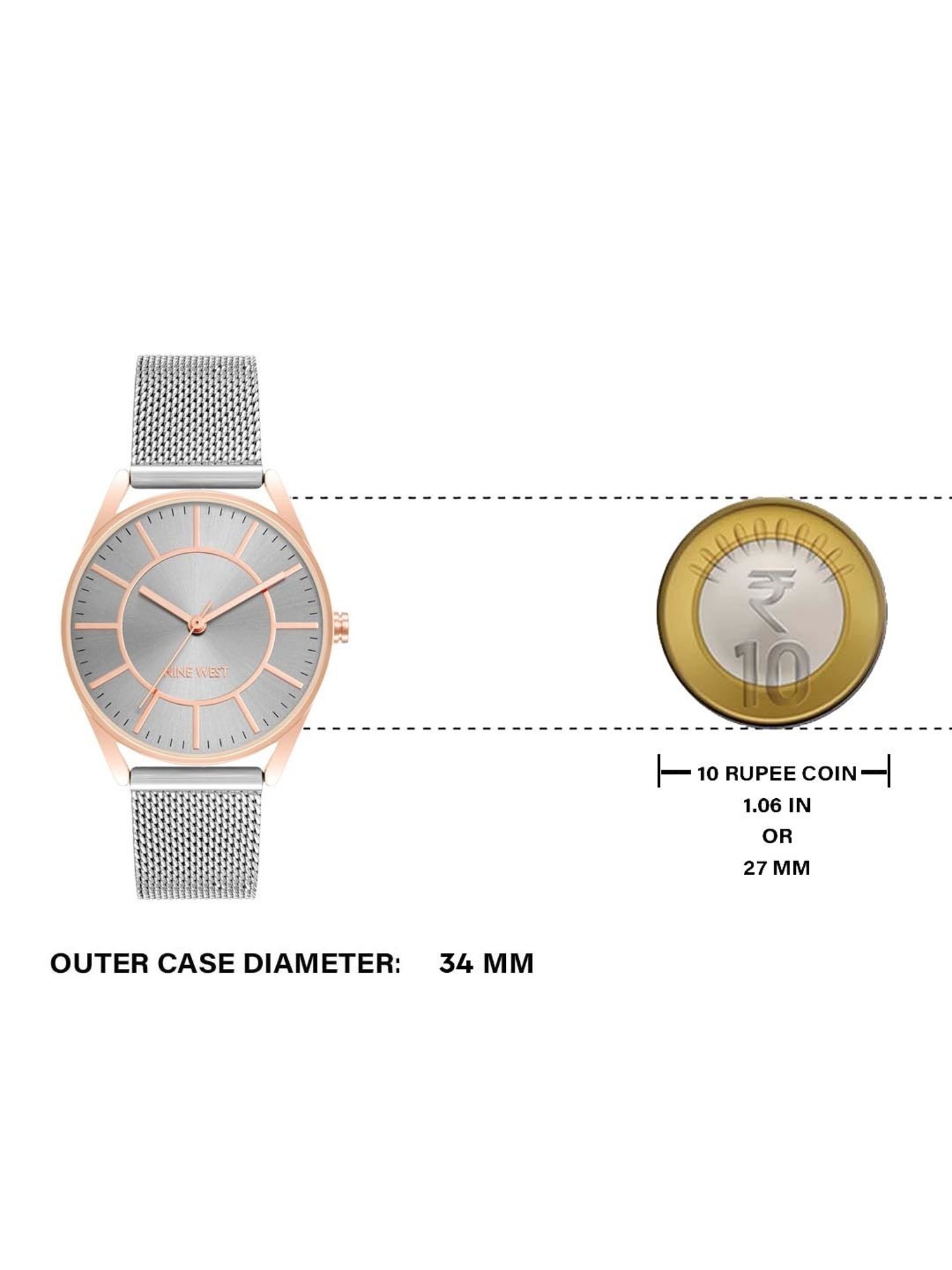 Nine West NW-1923GYRT Analog Watch for Women