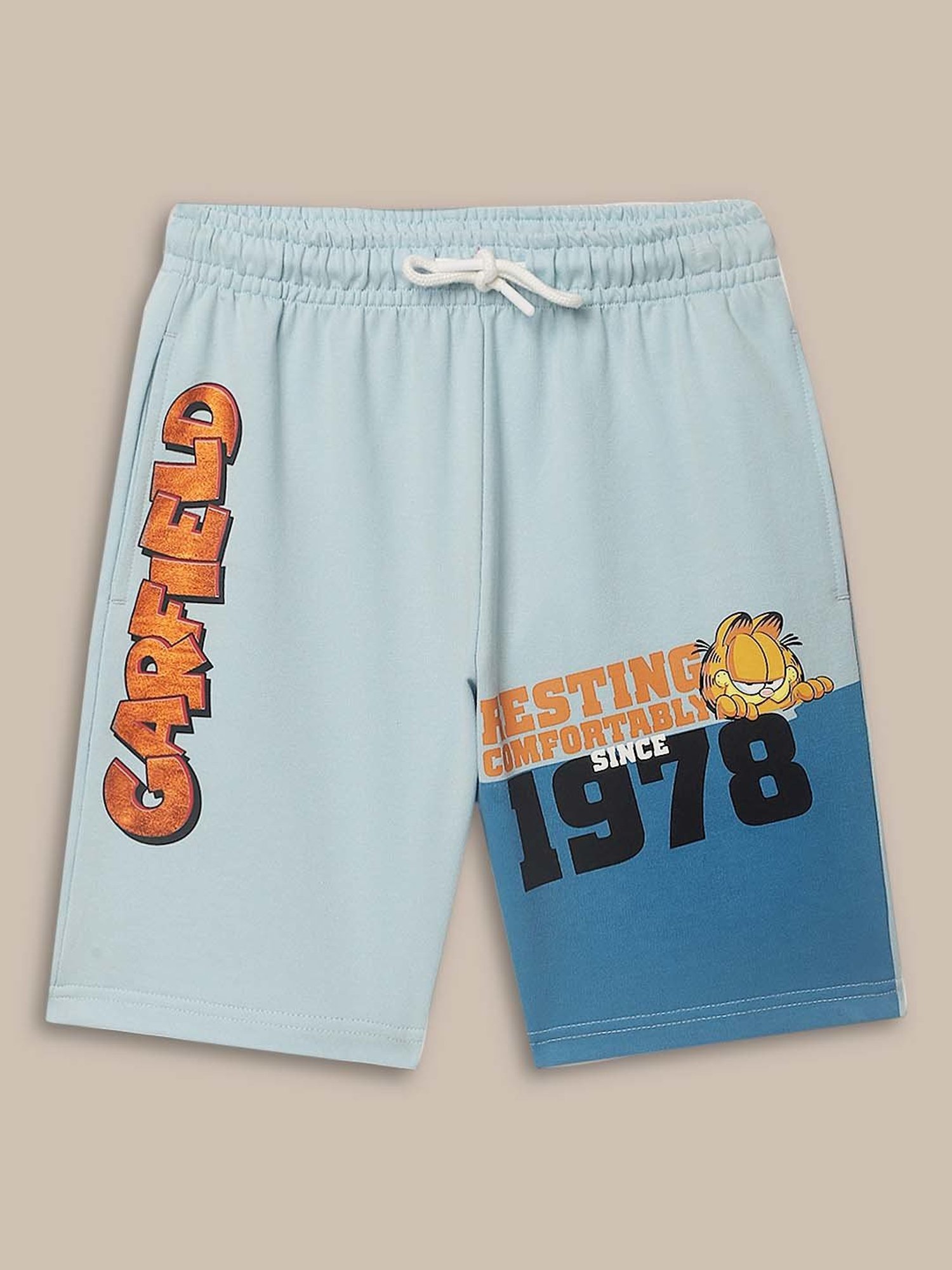 Kidsville Blue Cotton Printed Shorts