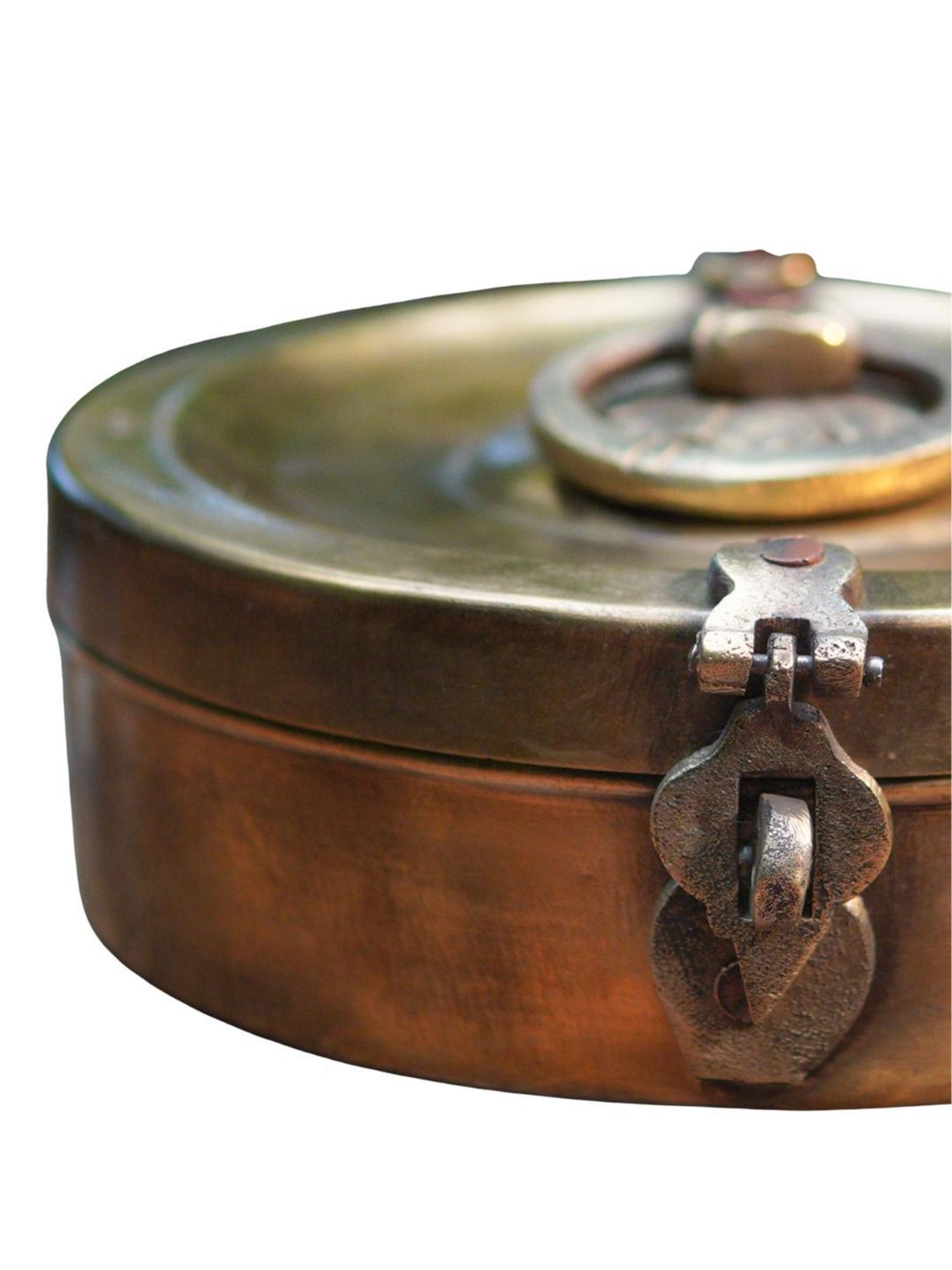 Ambi Handcrafted Vintage Elegant Brass Chapati Container 8.5 Inch Diameter