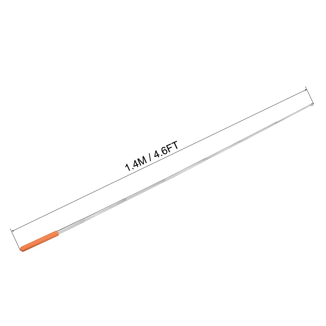 4.6ft/1.4m Telescopic Handheld Flagpoles Stainless Steel Telescopic Guide Flag Pole Teaching Pointer for Tour Guides and Teachers Orange 3pcs