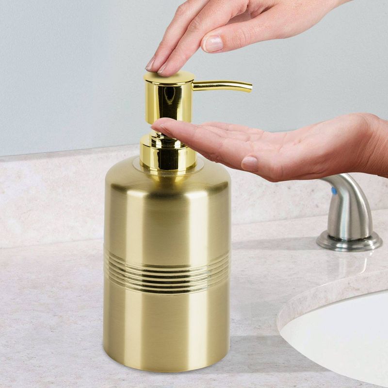 4pc Jewel Metal Bath Accessory Set for Vanity Counter Tops Gold - Nu Steel