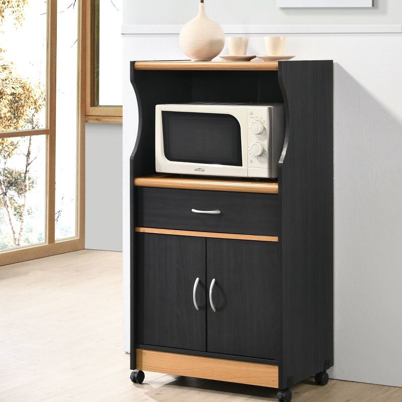Kitchen Cart Black/Pale Cream - Hodedah