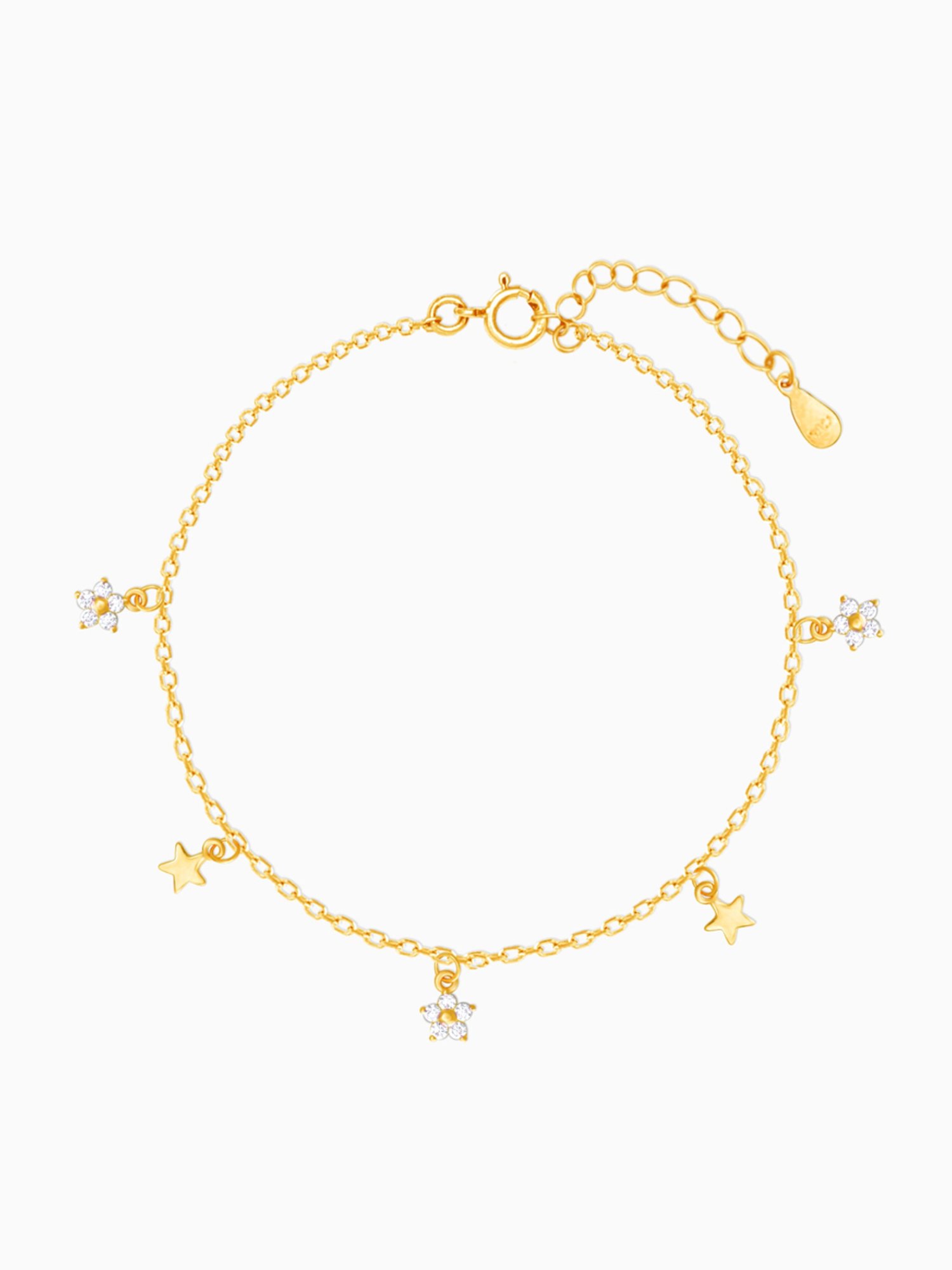 GIVA 925 Silver Golden Night Star Bracelet for Women & Girls