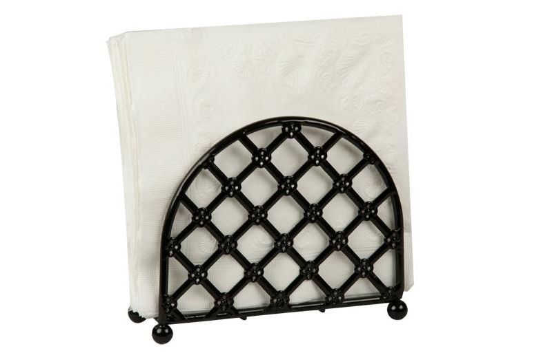 Home Basics Lattice Collection Free-Standing Napkin Holder, Black