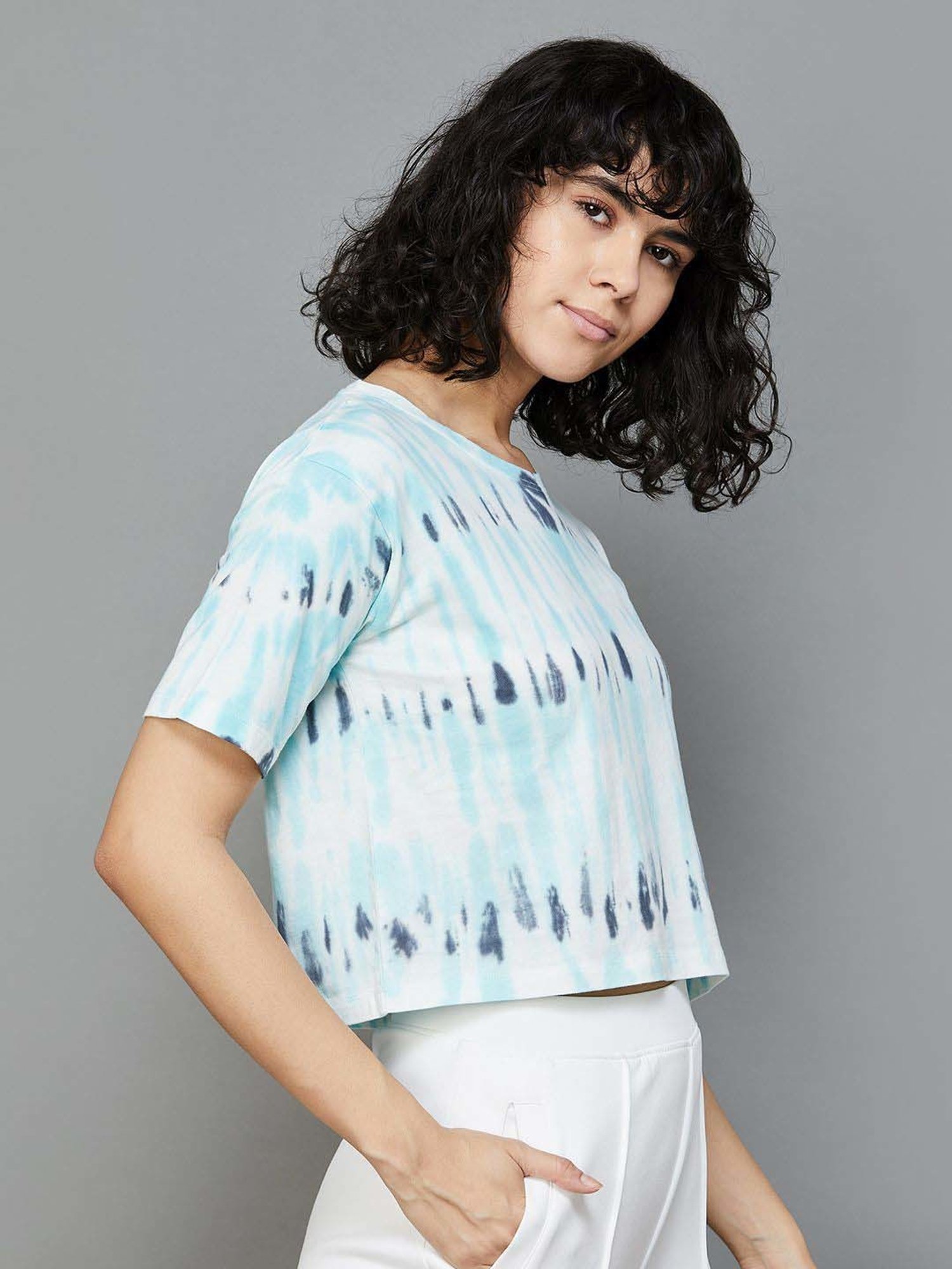 KAPPA Blue Cotton Printed Sports T-Shirt