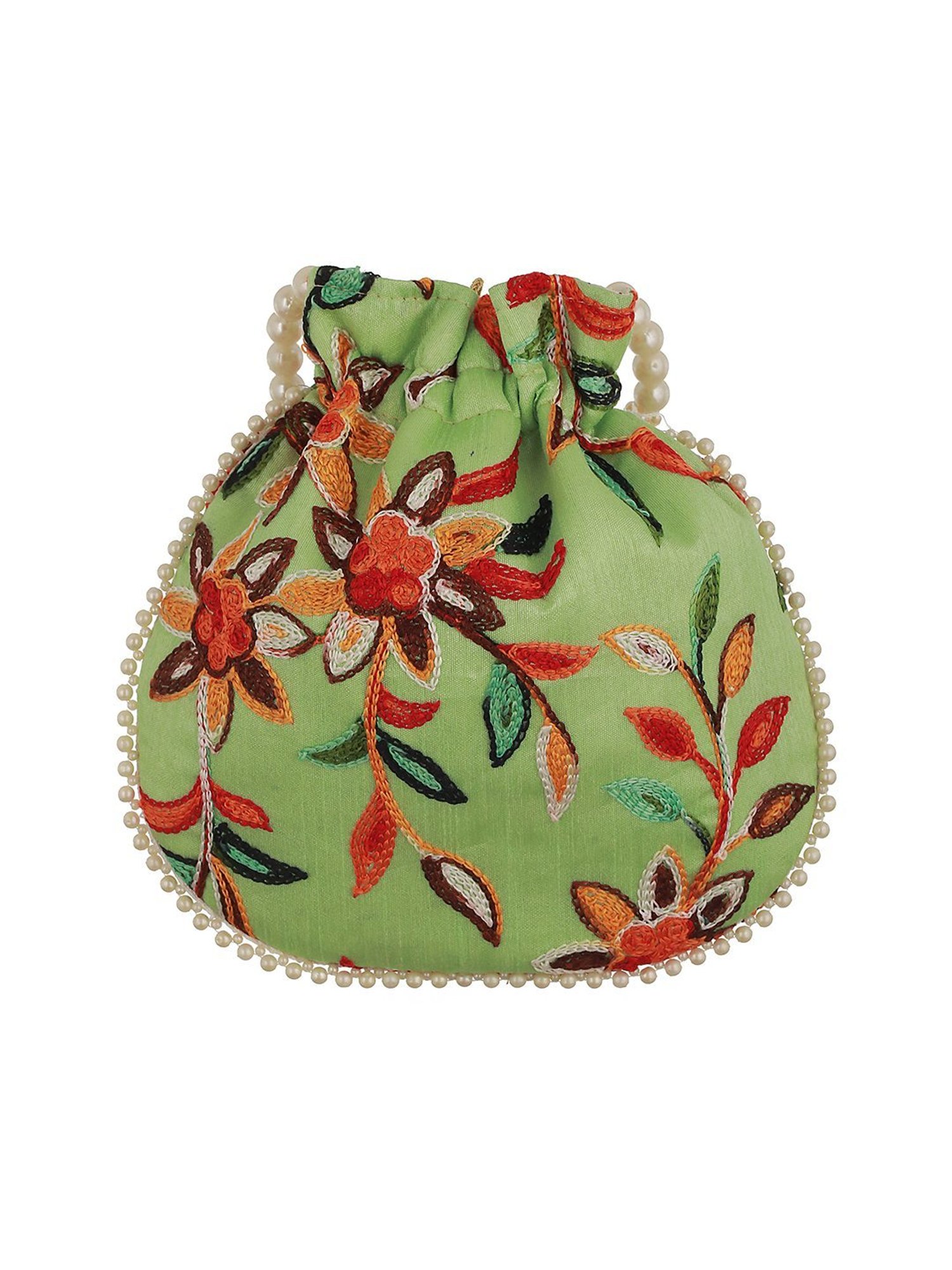 Aatmana Green Embroidered Small Potli