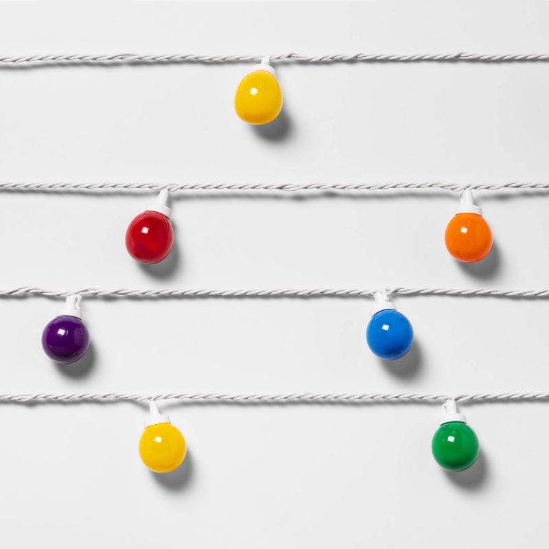 20ct LED G40 Outdoor Globe String Lights Multicolored - Pride