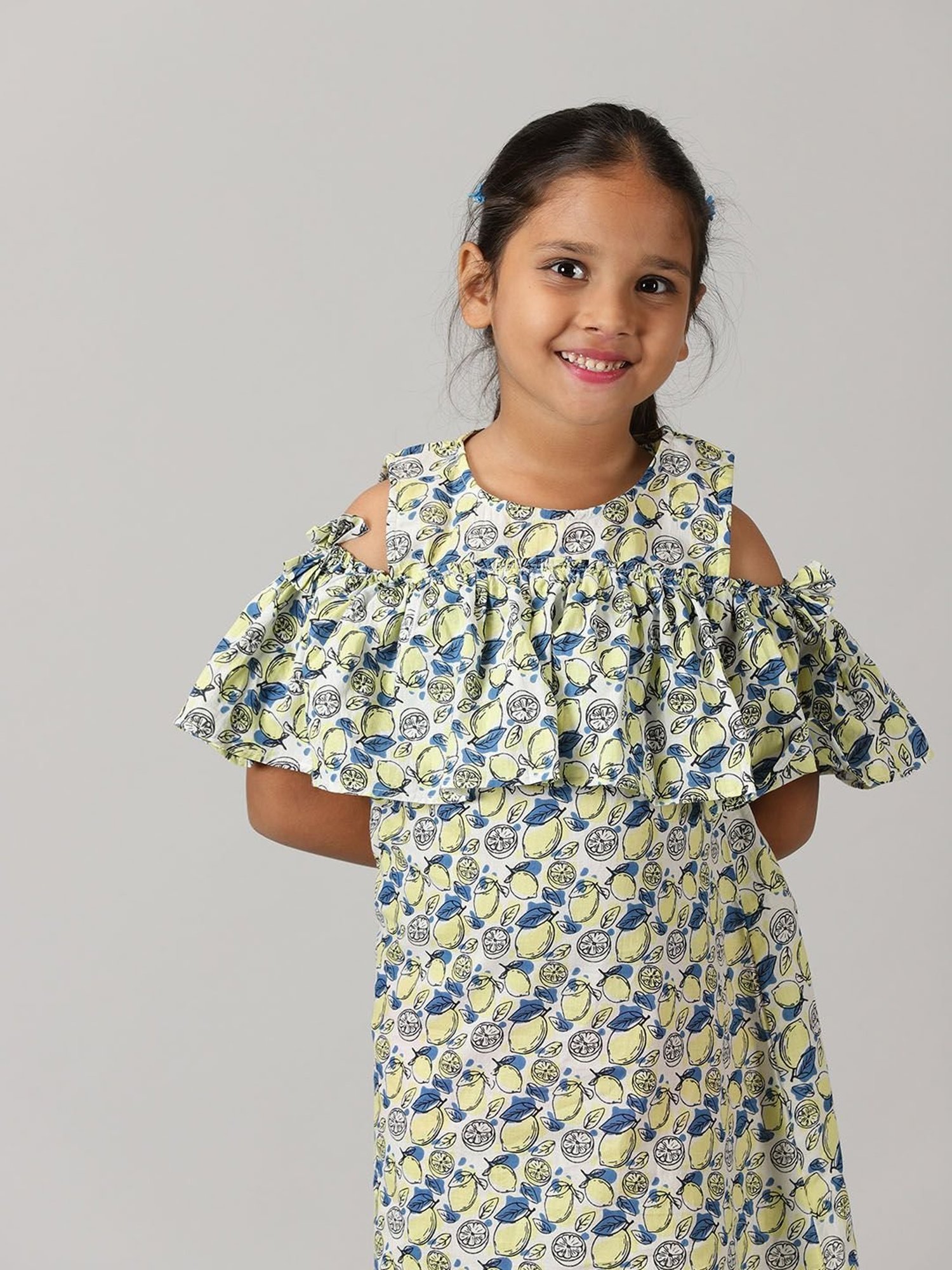 Kiddopanti Kids White Printed Dress