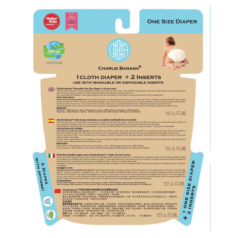 Charlie Banana Reusable All-in-One Cloth Diaper - Cactus Azul