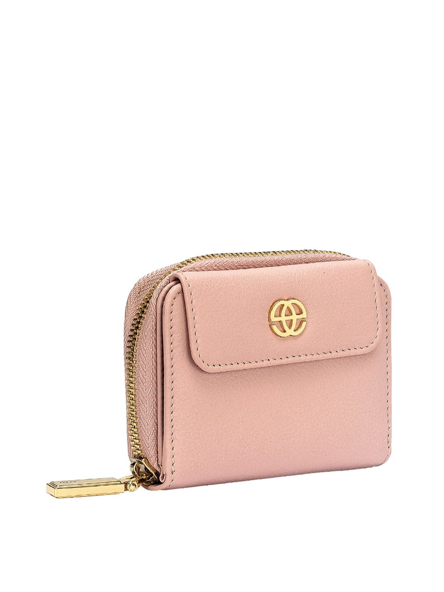 Eske Isa Pink Solid Zip Around Wallet for Women