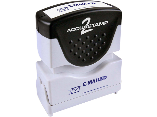 Accustamp2 035577 1 5/8 x 1/2 Blue Emailed Accustamp2 Shutter Stamp with Microban