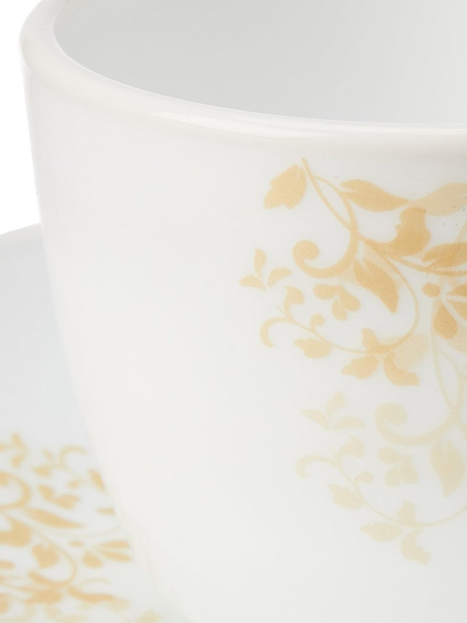 Larah by Borosil White Ceramic Opalware Cup and Saucer Set of 12 220ml