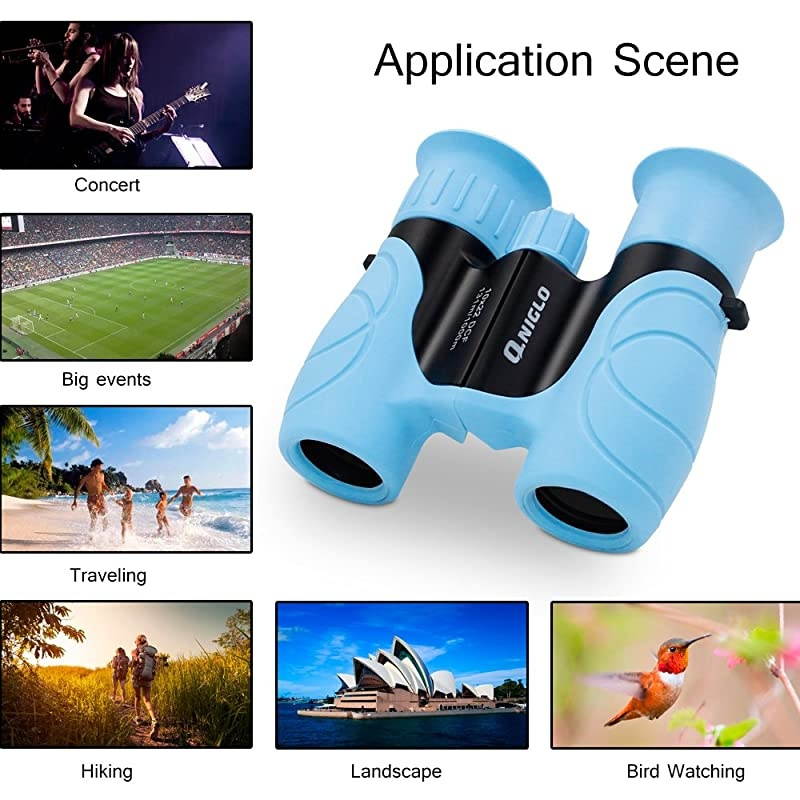 Binoculars for Kids Shockproof 10 x 22 High Resolution Real Optics Outdoor Explore Toys for Kids Children Toys Gift for Kids Blue