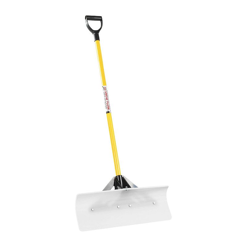 THE SNOWPLOW The Original 24 Inch Wide Blade Snow Remover Plow Pusher Scoop Hand Shovel with Ergonomic Fiberglass Handle