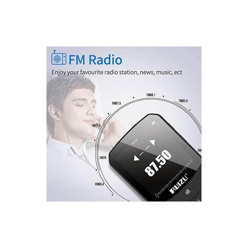 Mp3 Player with Bluetooth 50 Mini Portable Lossless Sound Music Player with FM Radio Voice Recorder Video Earphones for Running Support up to 128GBBlack