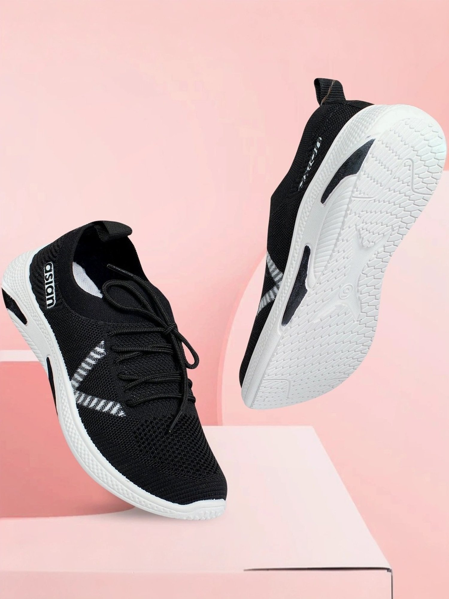 Asian Women's Black Running Shoes