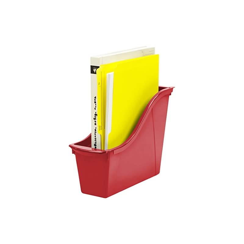 Small Book Bin, 11.75 x 4.5 x 8.5", Red, Case of 6 (71109U06C)