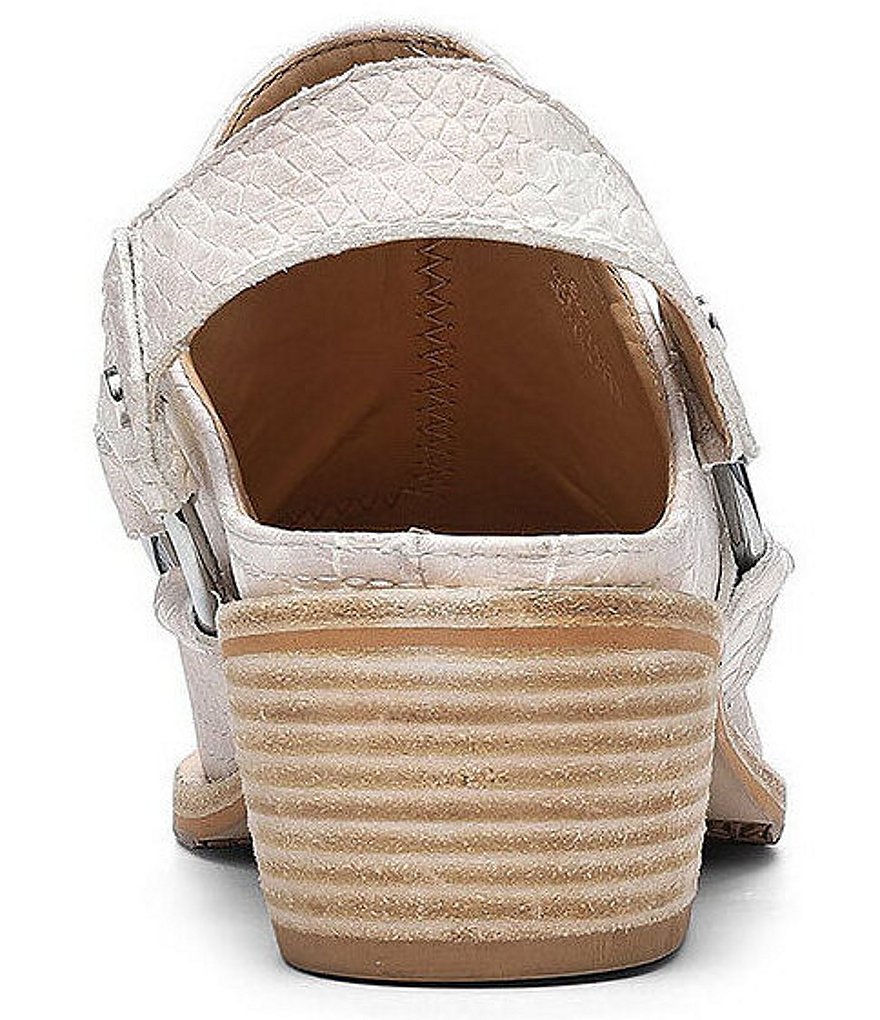 Donald Pliner Mazzy Snake Embossed Leather Western Sling Mules