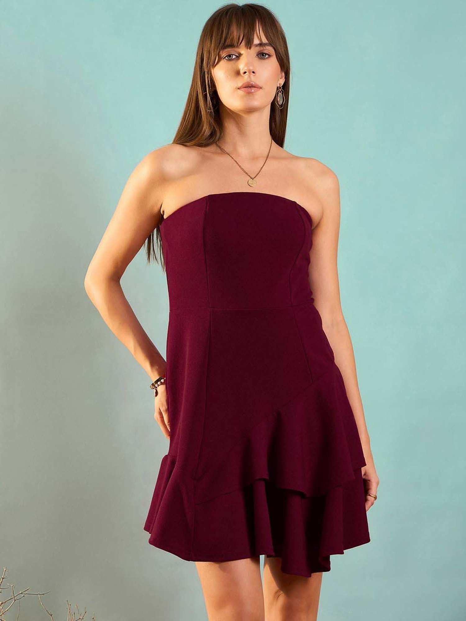 Rare Maroon Tube Dress