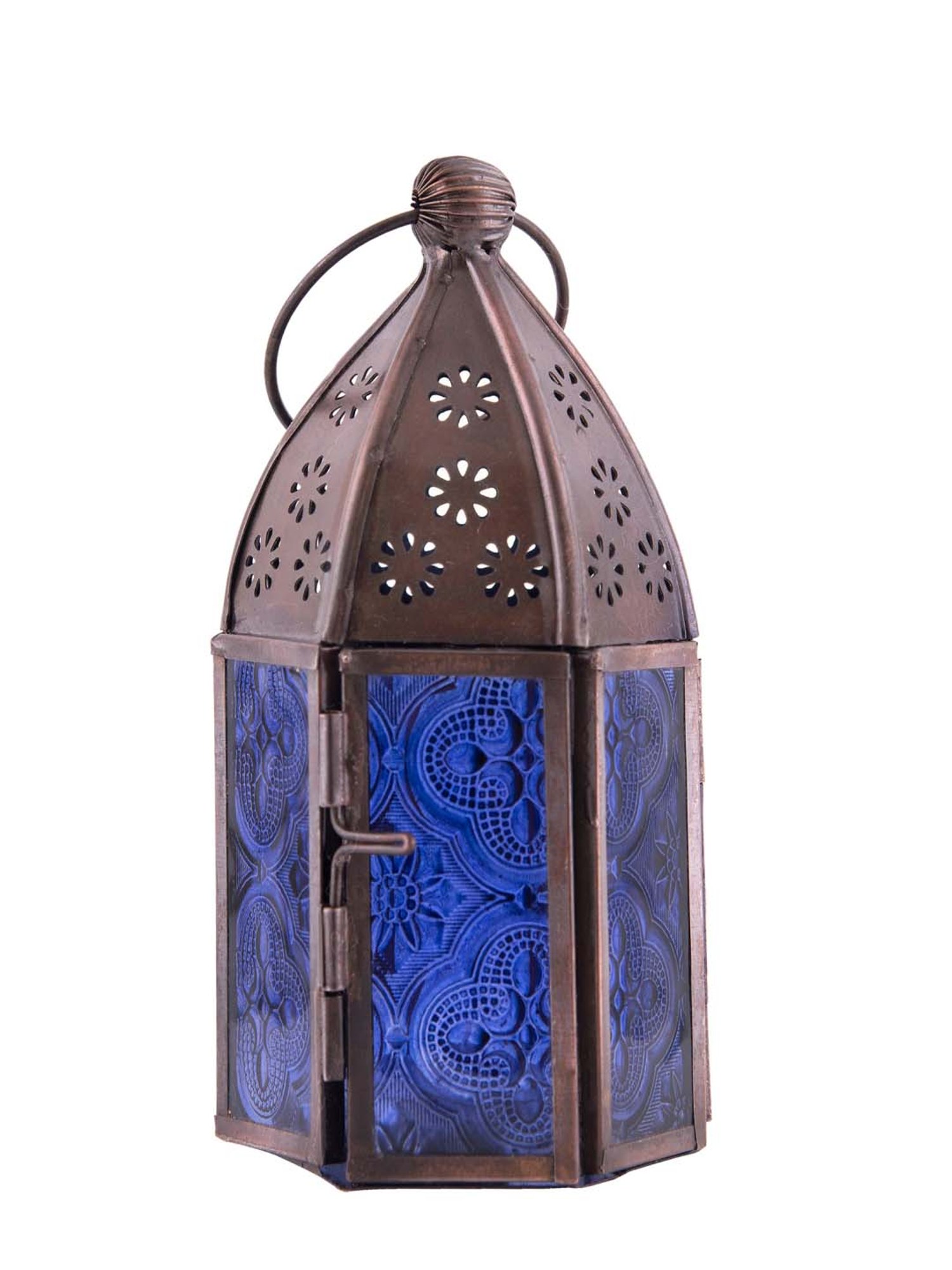 Homesake 'House Warming' Dark Brown & Blue Metal Hanging Candle Holder - Set of 2