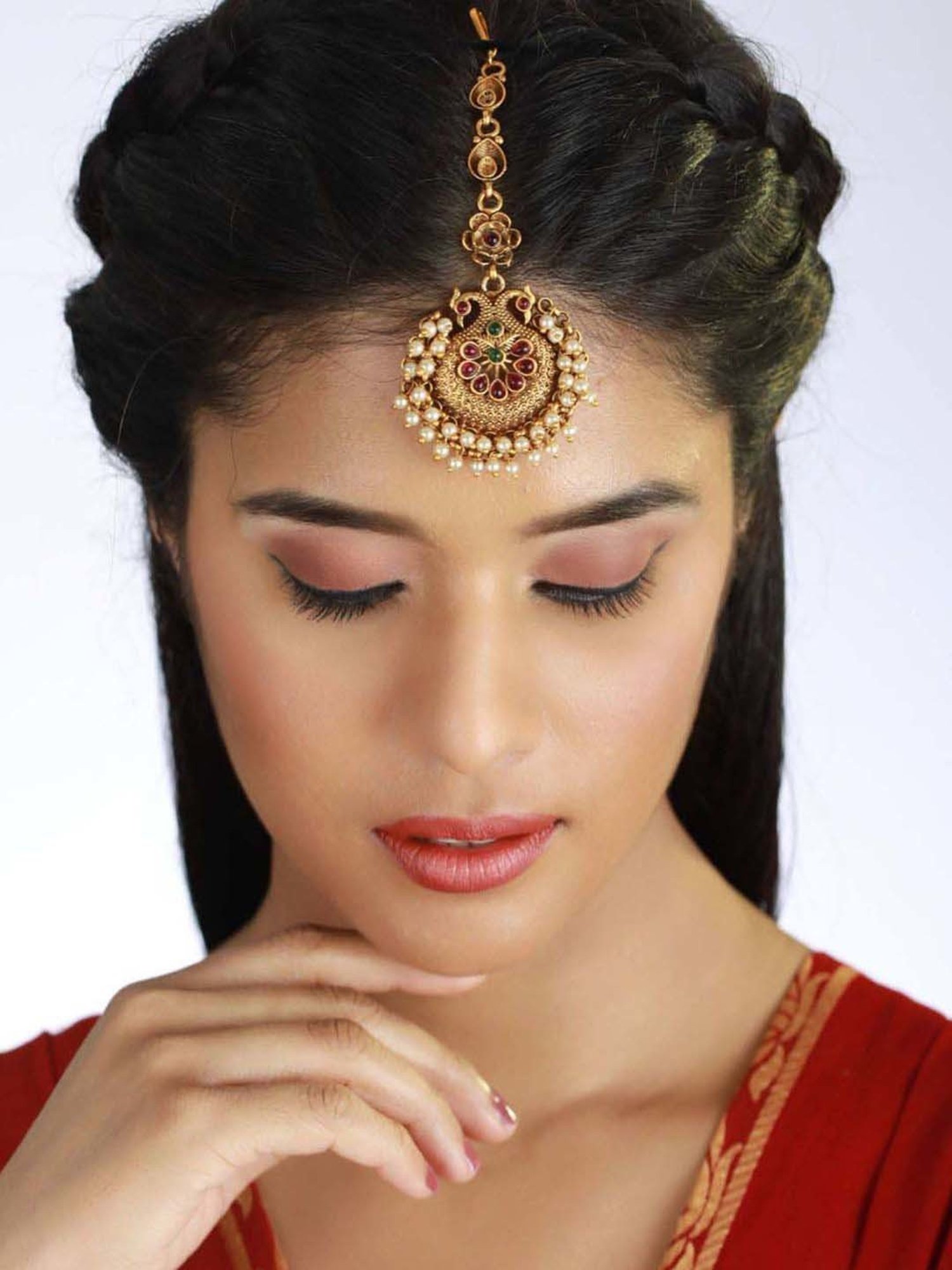 OOMPH White Pearls Wedding Hair Band