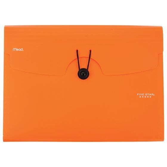 Five Star 6-Pocket Expanding File 13 x 9 14 Bright Orange - Expanding
