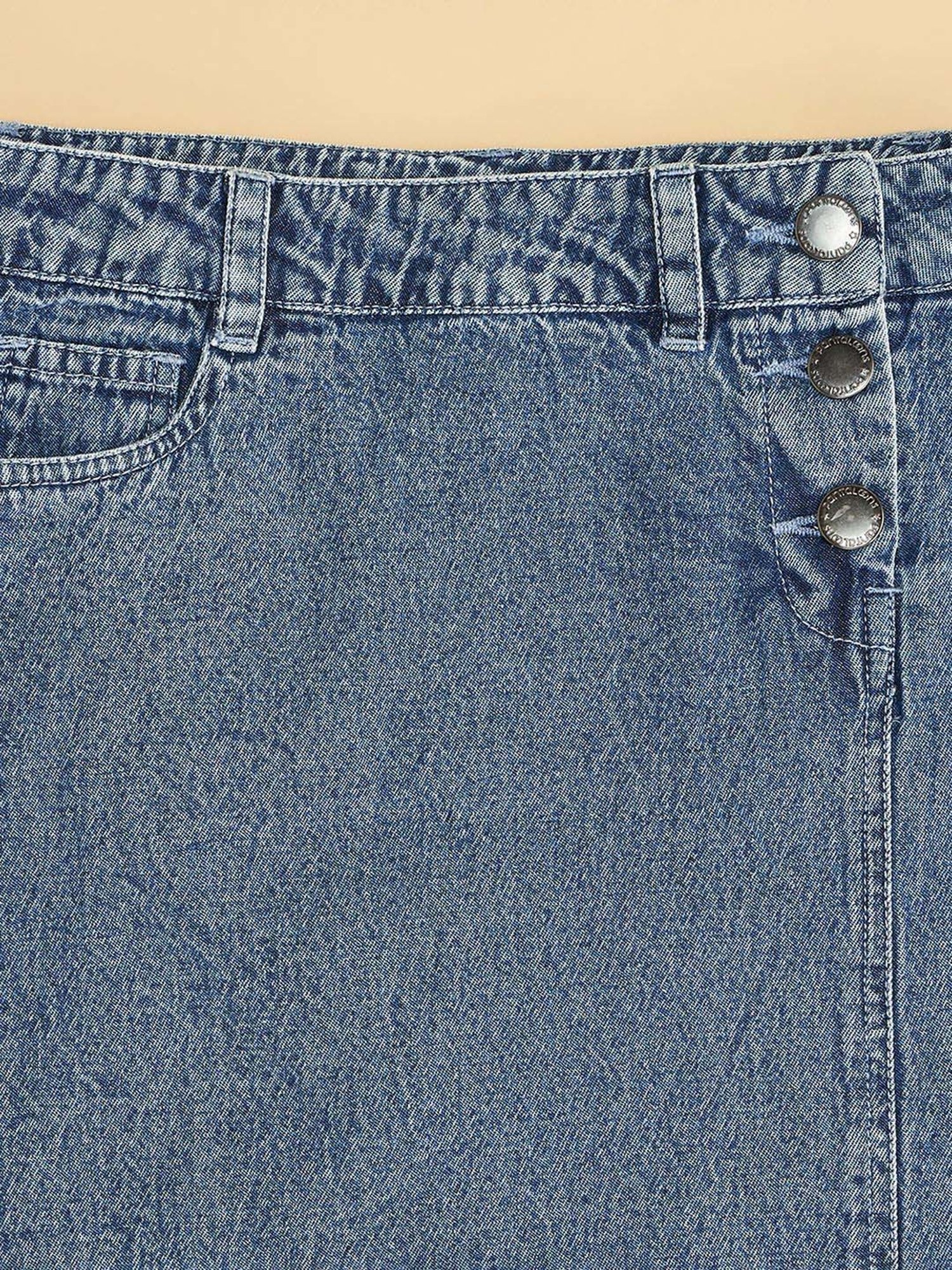 Pantaloons Junior Kids Medium Blue Cotton Regular Fit Skirt