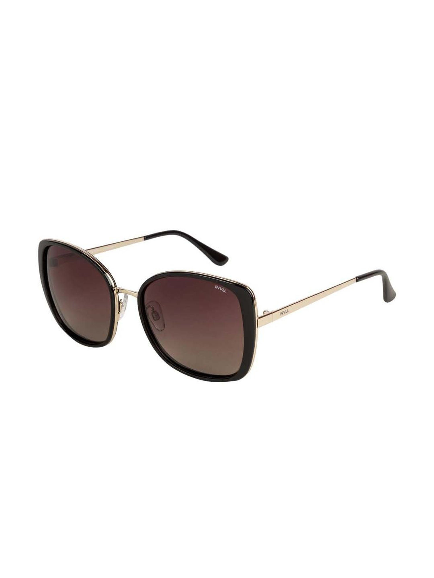 INVU Brown Rectangular UV Protection Sunglasses for Men