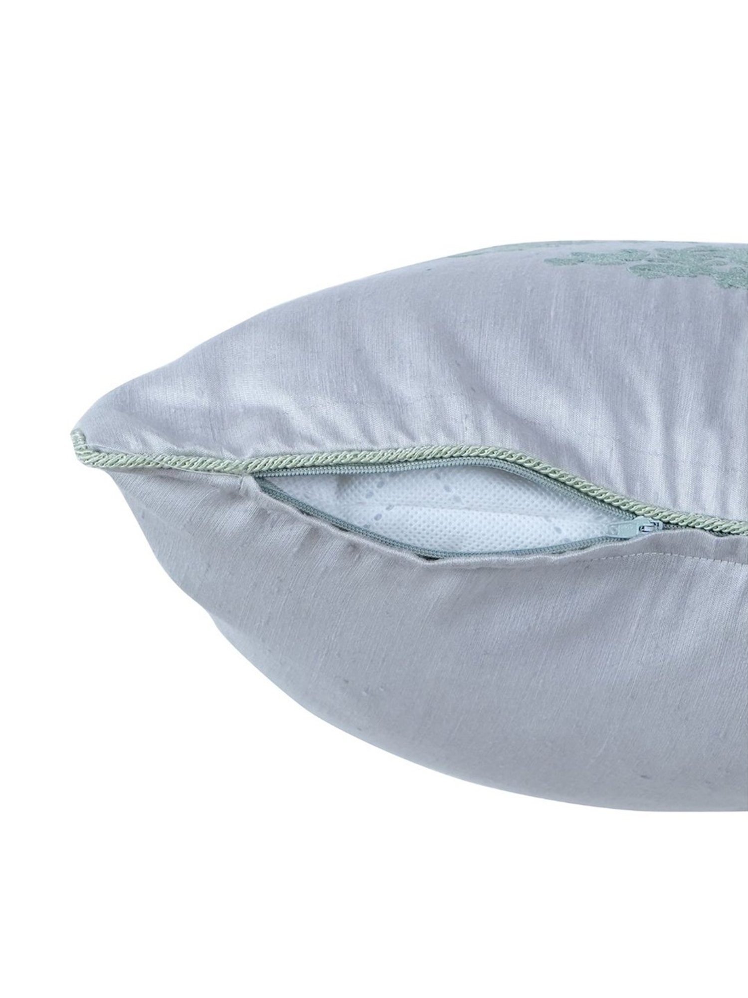 Maspar Embroidery Green Viscose 45 L x 45 W cm Cushion Cover