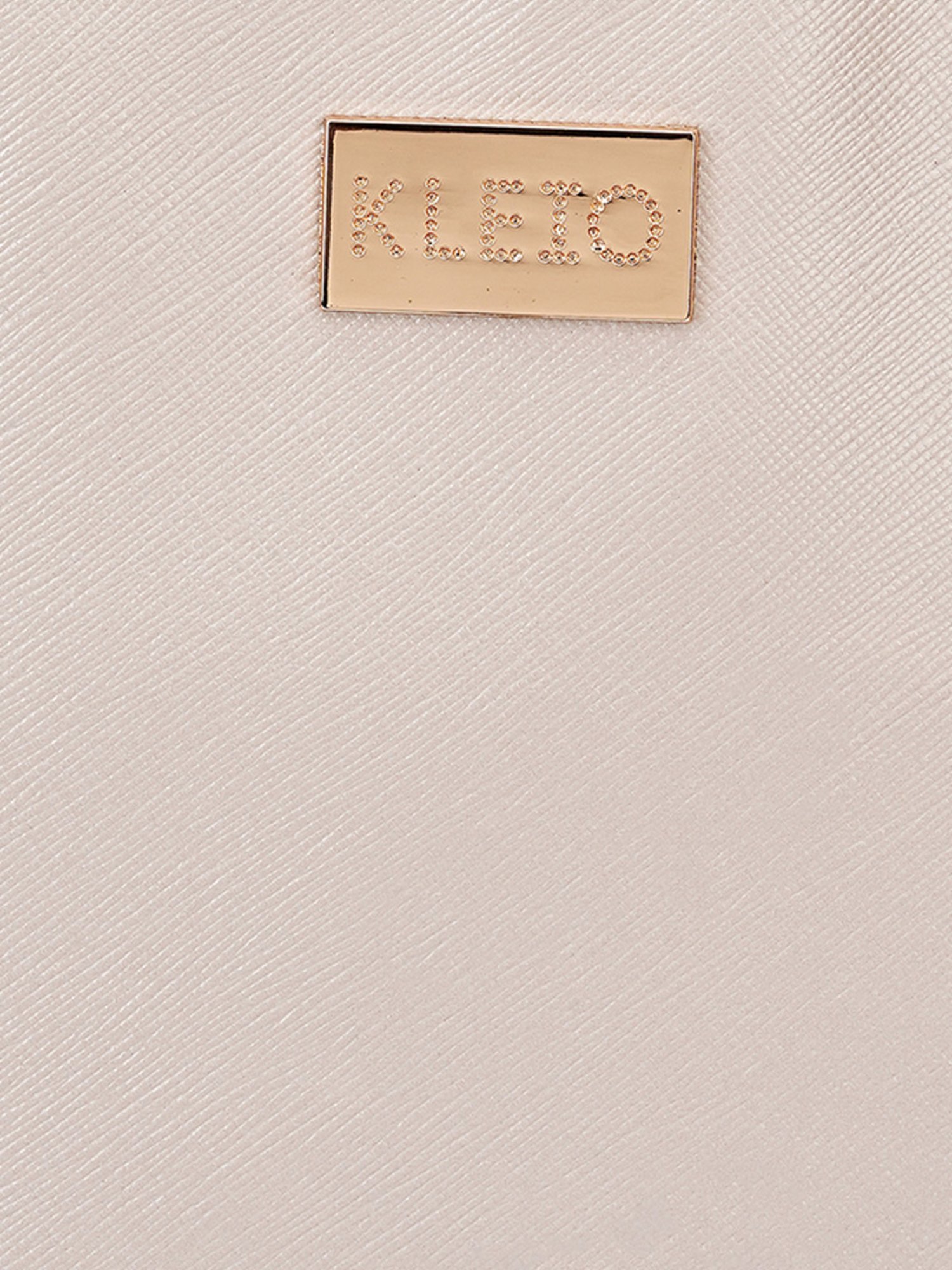 KLEIO Beige Large Leather Tote Handbag