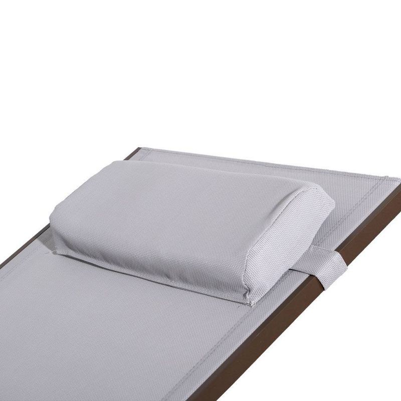 Outdoor Adjustable Chaise Lounge Chair with Wheels - Light Gray - Crestlive Products