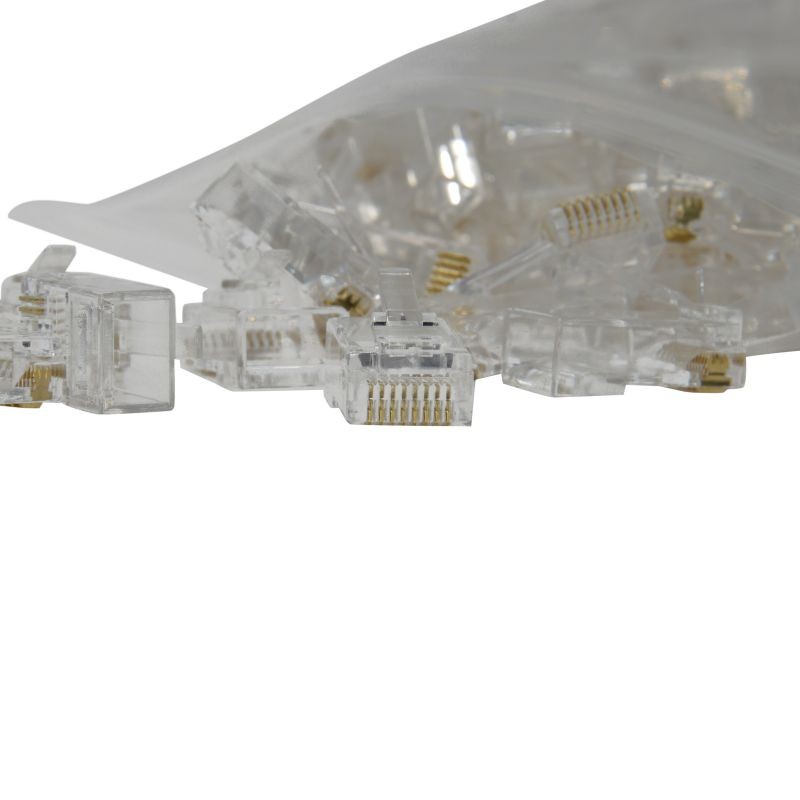 JacobsParts 100pcs EZ RJ45 Pass Through Modular Plug Network Cable Connector End 8P8C CAT6