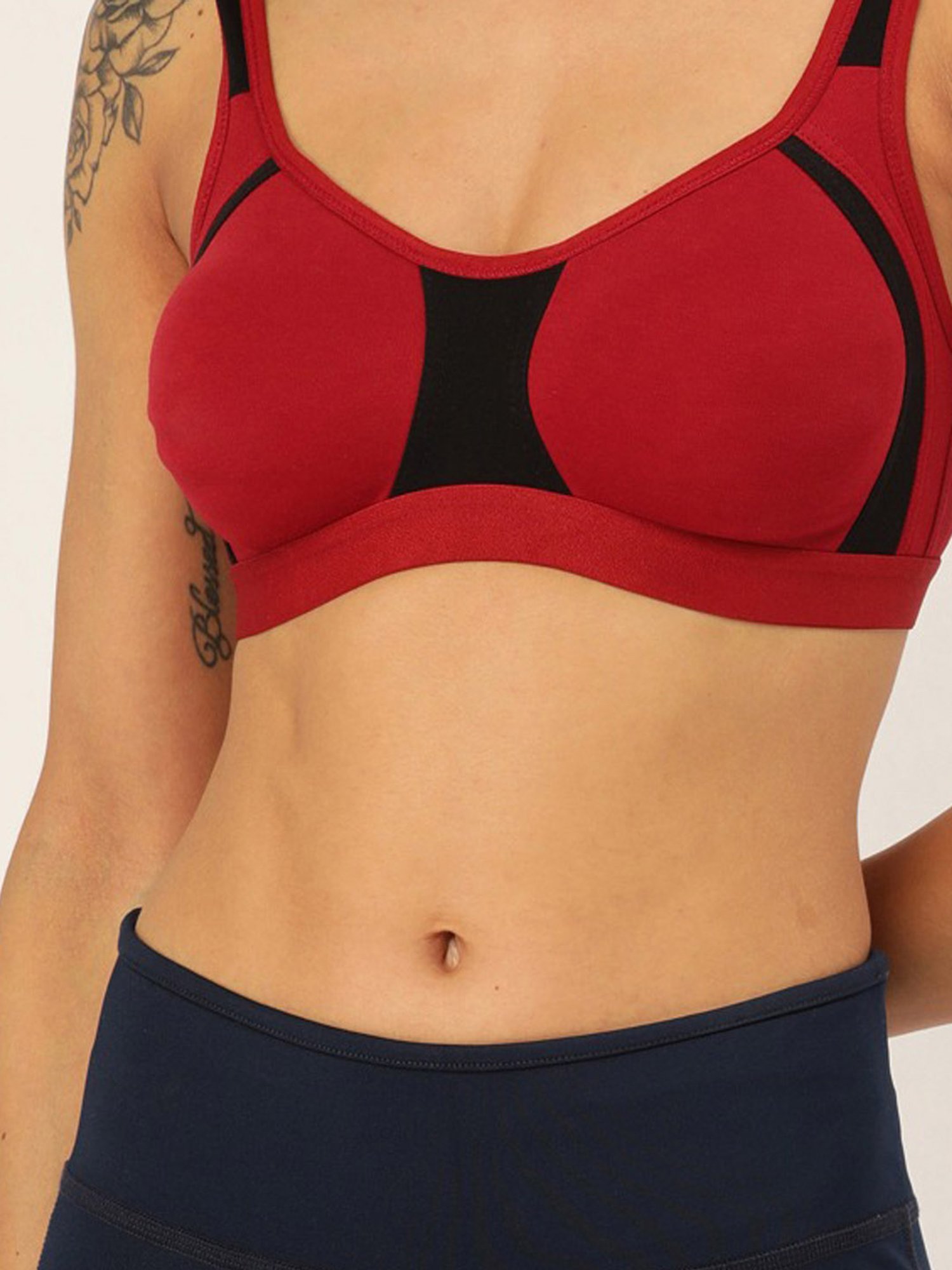 Lady Lyka Multicolor Non Wired Non Padded Sports Bra (Pack of 2)