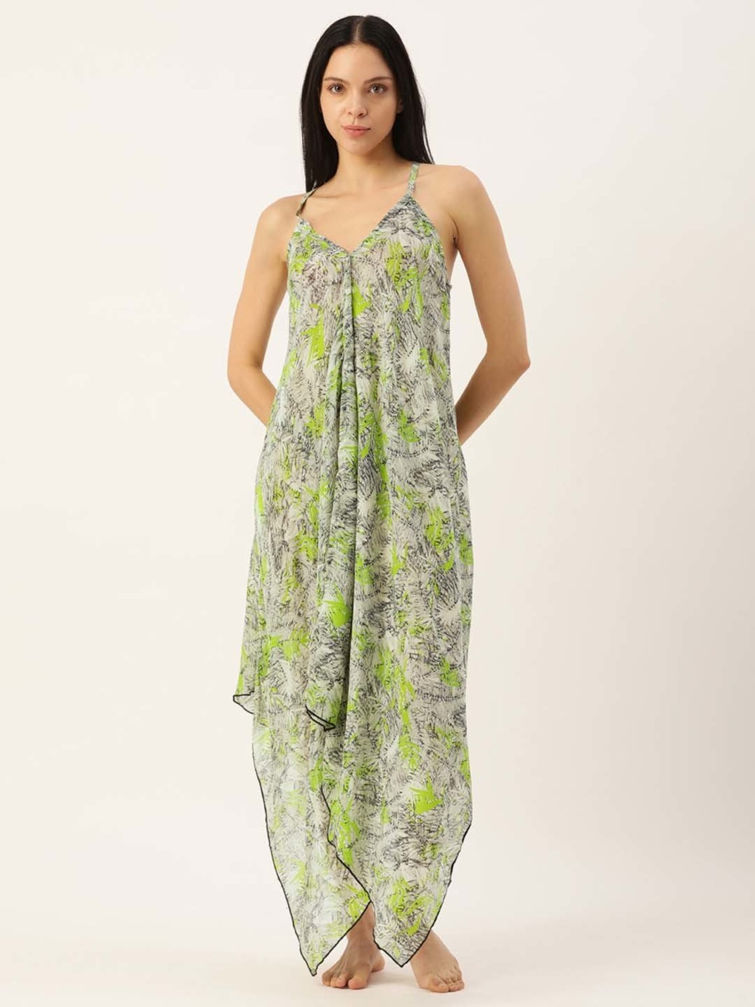 Clt.s Green Printed Nighty