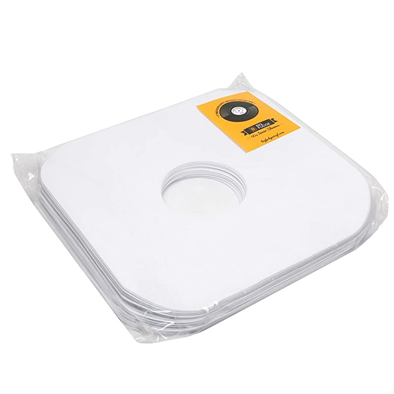 Vinyl Record Inner Sleeves 50x | Made from Heavyweight amp Acid Free Paper | Album Covers with Round Corners for Easy Insert | Slim Record Jackets to Protect Your LPs amp Singles | 12quot