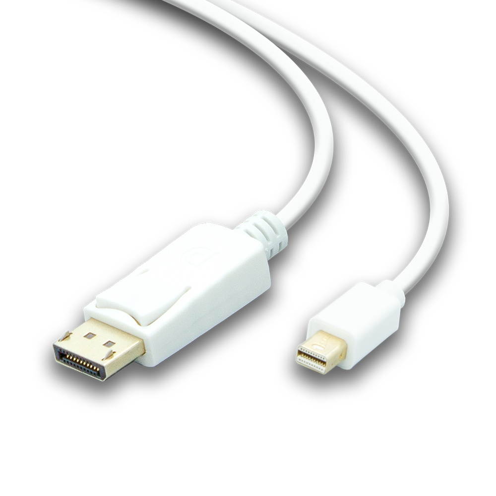 SatelliteSale Mini DisplayPort DP to Display Port White Gold Plated Cable 15 ft.